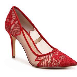 Jessica Simpson Red Lace Heels NWT
